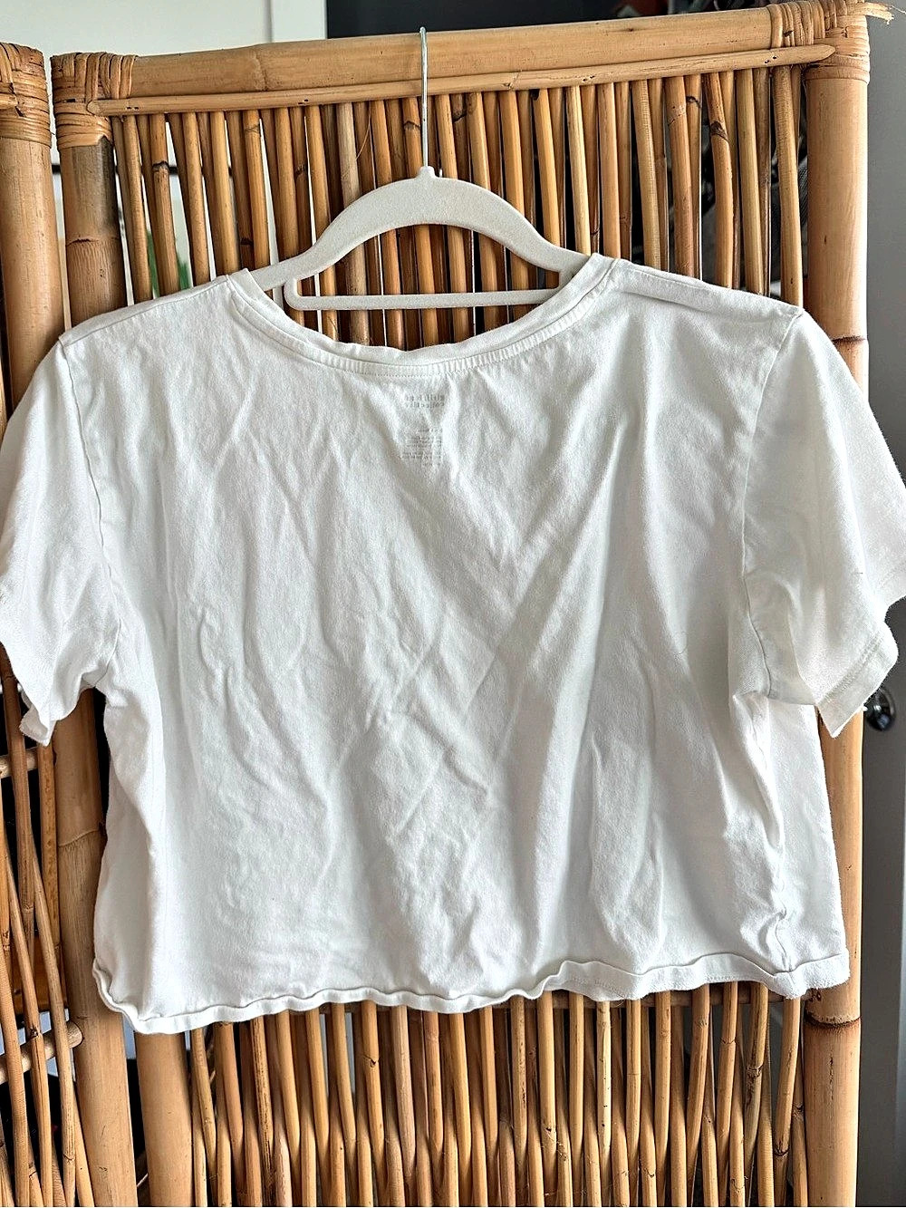 girlfriend collective Off White Short Sleeve Cropped Tee